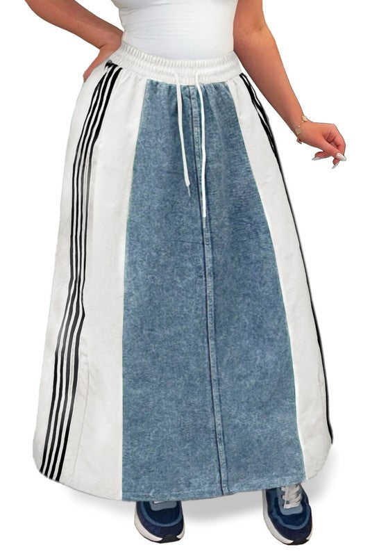 DENIM LONG MAXI SKIRT