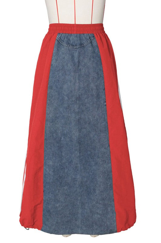 DENIM LONG MAXI SKIRT