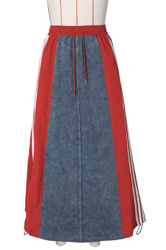 DENIM LONG MAXI SKIRT